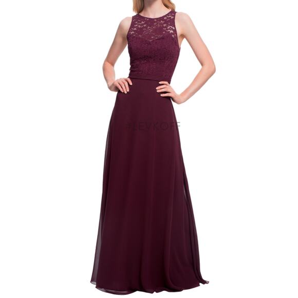Bill Levkoff Dresses & Skirts - Bill Levkoff Burgundy Dress Sweetheart Halter Open Back Formal Maxi Dress 14